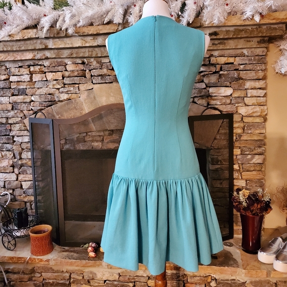 🆕🎁Custom made "ruffles V-neck teal dress &Jacket SET - Picture 4 of 7